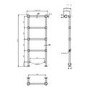GRADE A1 - Chrome Vertical Traditional Towel Rail Radiator 1200 x 479mm - Regent