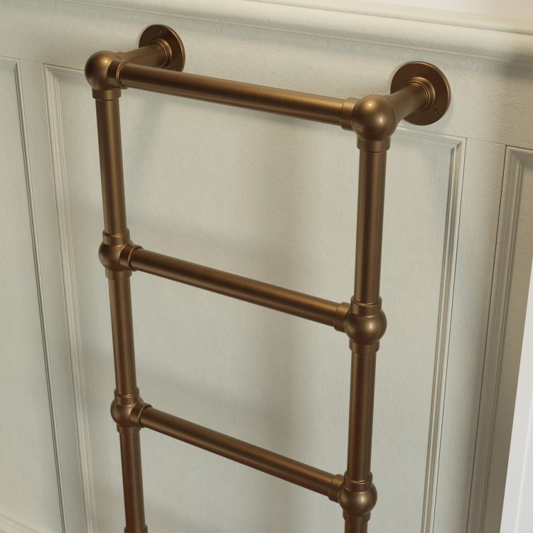 GRADE A1 - Bronze Vertical Traditional Towel Radiator 1200 x 479mm – Regent