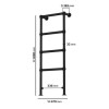 GRADE A1 - Black Vertical Traditional Towel Rail Radiator 1200 x 479mm - Regent