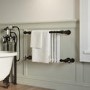 White and Black Traditional Column Radiator with Towel Rail 510 x 740mm - Regent
