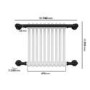 White and Black Traditional Column Radiator with Towel Rail 510 x 740mm - Regent