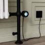 White and Black Electric Traditional Column Radiator with Towel Rail 952 x 659mm - Regent