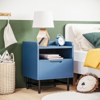 Kids Blue Bedside Table with Drawer - Rueben Kids Blue Bedside Table with Drawer - Rueben