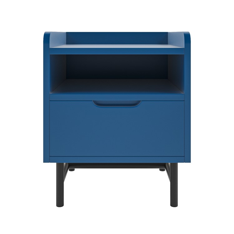 Kids Blue Bedside Table with Drawer - Rueben
