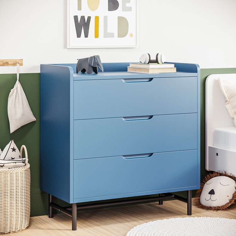 Kids Blue Chest of 3 Drawers - Rueben