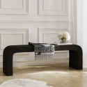 BUN/RENBLABEN/93465 Large Black Boucle Curved Hallway Bench - 152cm - Seats 2 - Ren