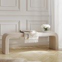 BUN/RENBUFBEN/93459 Large Beige Boucle Curved Hallway Bench - 152cm - Seats 2 - Ren