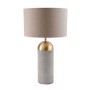 Grey & Gold Concrete Table Lamp with Mink Shade- Fairburn