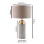 Grey & Gold Concrete Table Lamp with Mink Shade- Fairburn