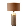 Grey &amp; Gold Concrete Table Lamp with Mink Shade- Fairburn