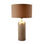 Grey & Gold Concrete Table Lamp with Mink Shade- Fairburn