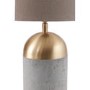 Grey & Gold Concrete Table Lamp with Mink Shade- Fairburn