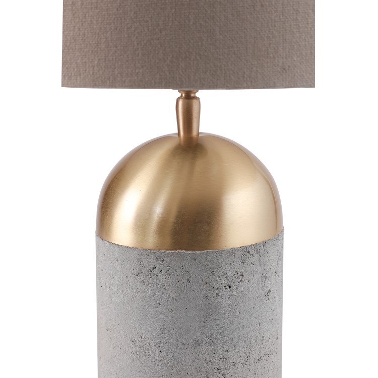 Grey & Gold Concrete Table Lamp with Mink Shade- Fairburn