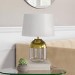 Glass Table Lamp with Copper Finish & White Shade - Heslington