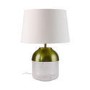 Glass Table Lamp with Copper Finish & White Shade - Heslington