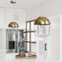 Glass Pendant Light with Brass Finish - Heslington