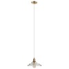 Glass Cone Pendant Light with Brass Finish- Princeton