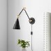 Black Cone Wall Light with Brass Finish - Rome