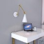 White Cone Wall Lamp with Brass Finish - Rome