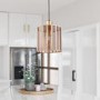 Smoked Glass Brass Pendant Light - Dallas