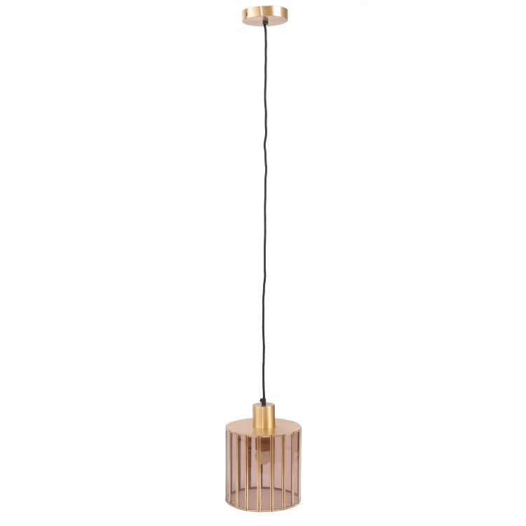 Smoked Glass Brass Pendant Light - Dallas