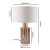Antique Brass Smoked Glass Table Lamp - Dallas