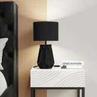 Black Geometric Table Lamp with Matte Finish - Columbus