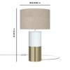 White and Brass Table Lamp with Linen Shade - Denton