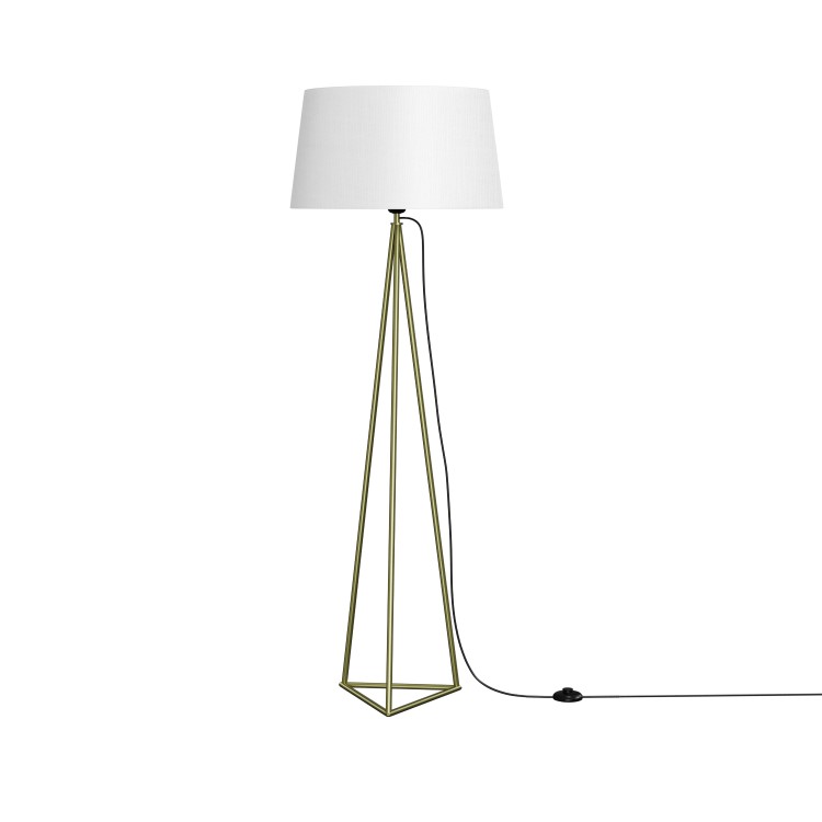 Gold Floor Lamp with White Shade - Winslow