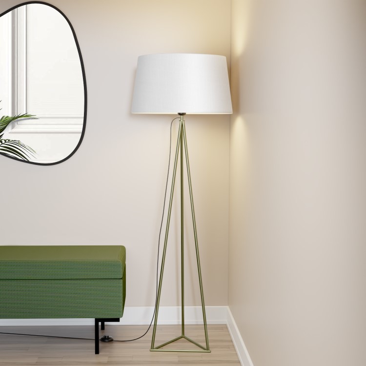 Gold Floor Lamp with White Shade - Winslow