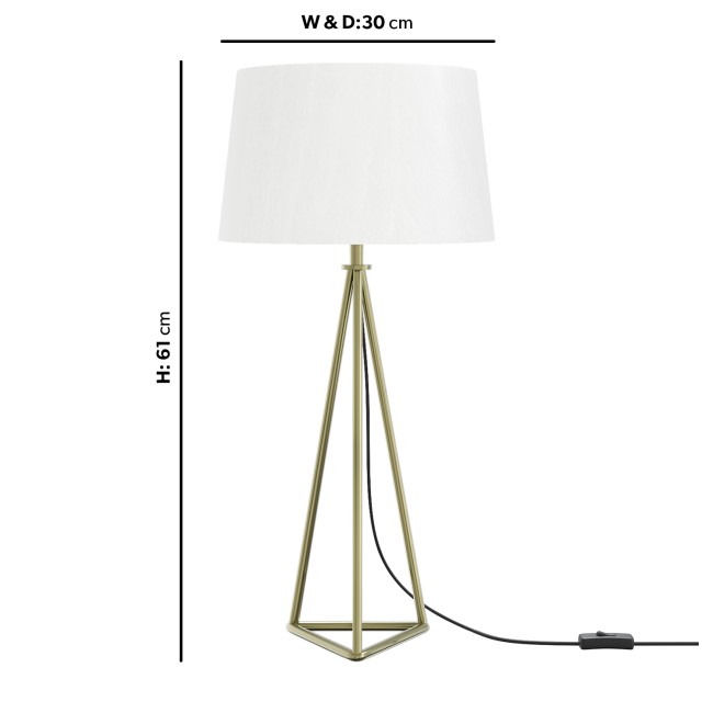 Gold Table Lamp with White Shade - Winslow