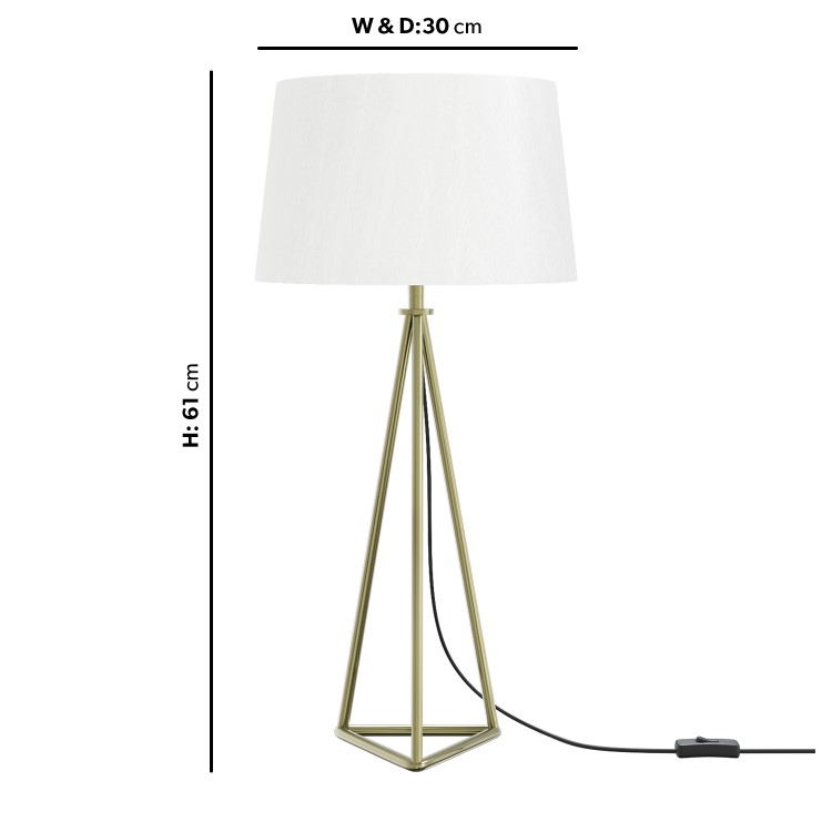 Gold Table Lamp with White Shade - Winslow