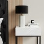 Black and Concrete Table Lamp with Brass Detail - Fairburn