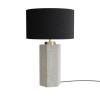 Black and Concrete Table Lamp with Brass Detail - Fairburn