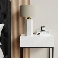 Beige and Concrete Table Lamp with Brass Detail - Fairburn