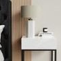 Beige and Concrete Table Lamp with Brass Detail - Fairburn