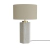 Beige and Concrete Table Lamp with Brass Detail - Fairburn