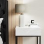 Beige and Concrete Table Lamp with Brass Detail - Fairburn