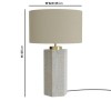 Beige and Concrete Table Lamp with Brass Detail - Fairburn