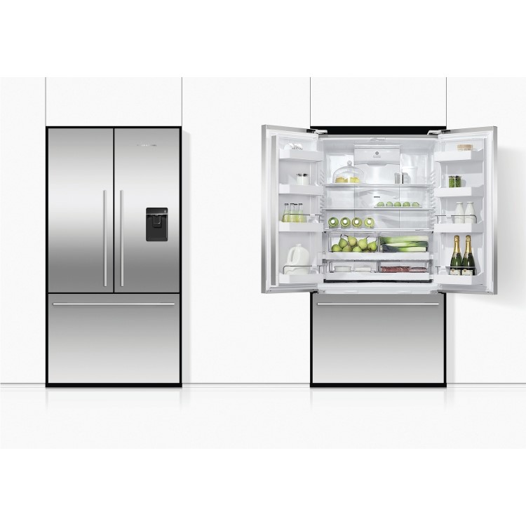 Refurbished Fisher & Paykel RF540ADUX5 Freestanding 569 Litre Frost Free American Fridge Freezer Stainless Steel