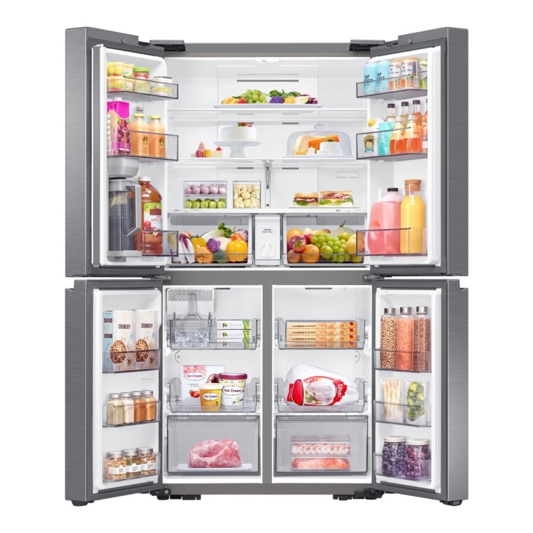 Samsung 649 Litre Four Door American Fridge Freezer with Autofill Pitcher - Stainless Steel