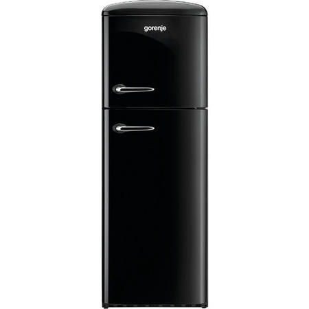 Gorenje RF60309OBK Retro Style Right Hand Hinge Top Mount Freestanding Fridge Freezer Black