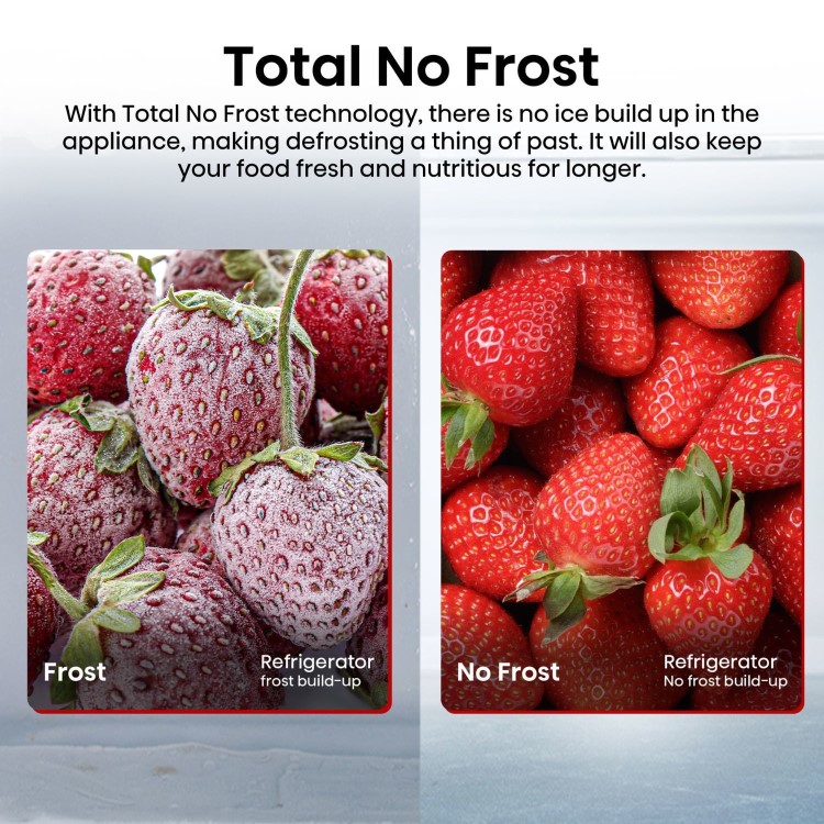 Hisense PureFlat 485 Litre French Style American Fridge Freezer - Stainless Steel