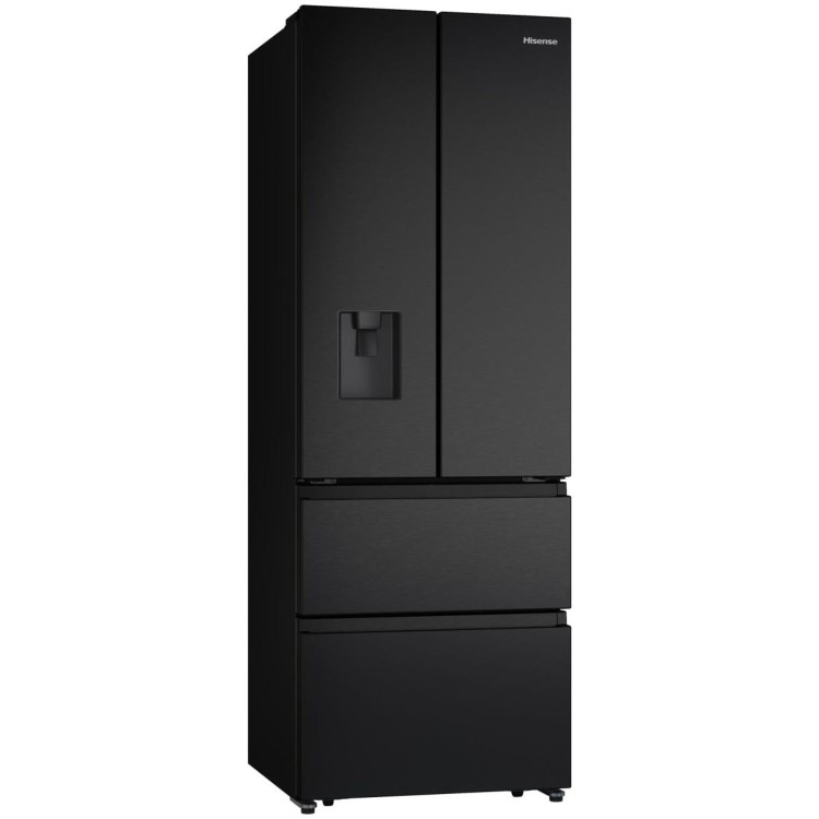 Hisense PureFlat Slim 485 Litre French Style American Fridge Freezer - Black