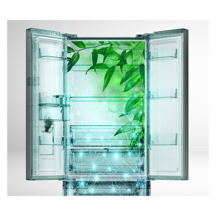 Hisense PureFlat Slim 485 Litre French Style American Fridge Freezer - Black