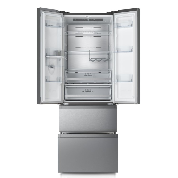 Hisense PureFlat 485 Litre French Style American Fridge Freezer - Stainless Steel