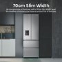 Hisense PureFlat 485 Litre French Style American Fridge Freezer - Stainless Steel