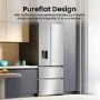 Hisense PureFlat 485 Litre French Style American Fridge Freezer - Stainless Steel