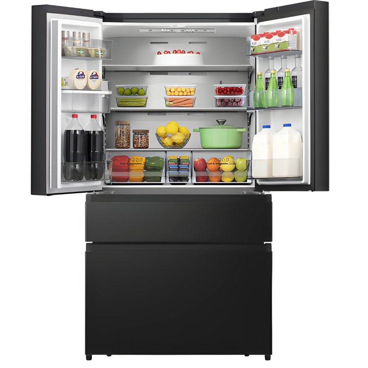 Refurbished Hisense RF749N4SWFE 579 Litre Frost American Fridge Freezer Black Steel