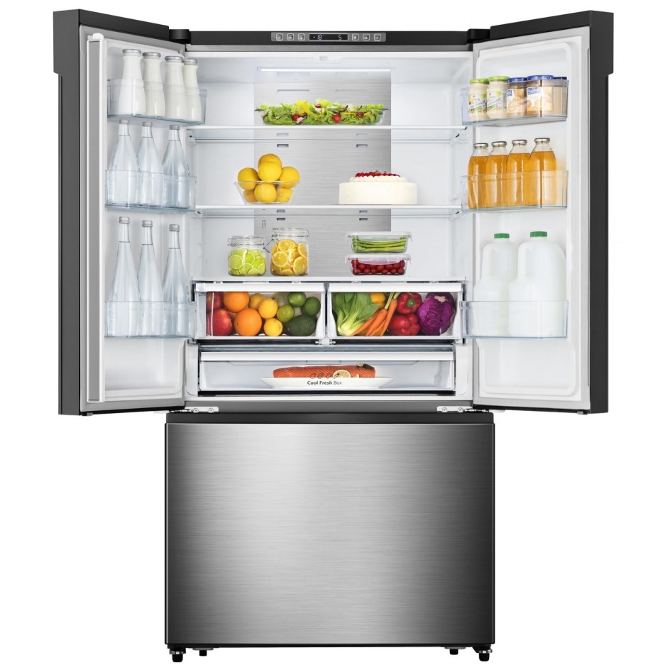 Hisense Freestanding American Fridge Freezer Premium Stainless Steel Look BuyItDirect.ie